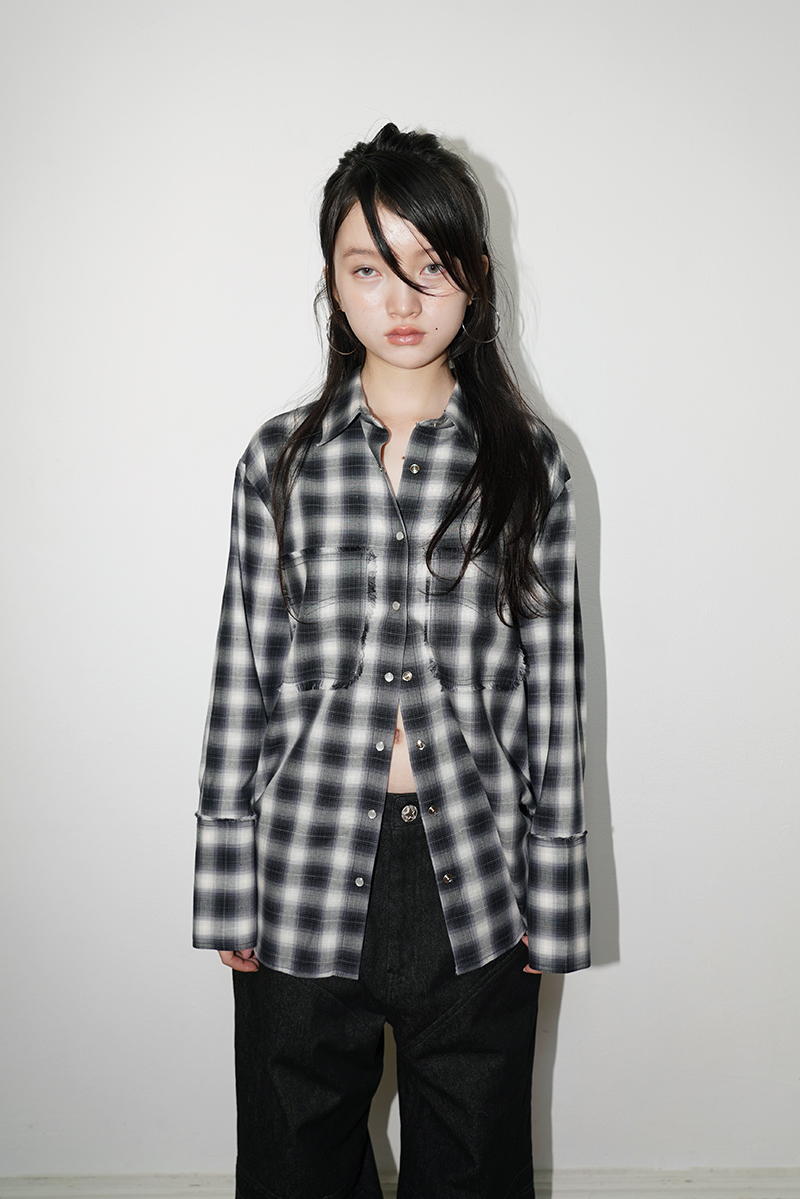 [2nd restock] RAW EDGE BUTTON UP SHIRT IN CHECK